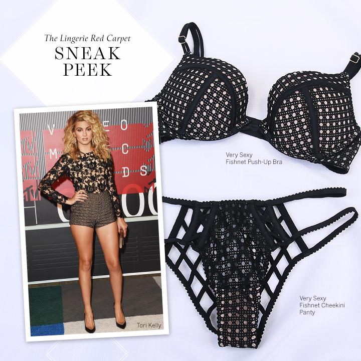 Inspired by @ToriKelly’s sheerly sexy #VMAs look? Us too. #LingerieRedCarpet http://t.co/h0Nuzn0mXi