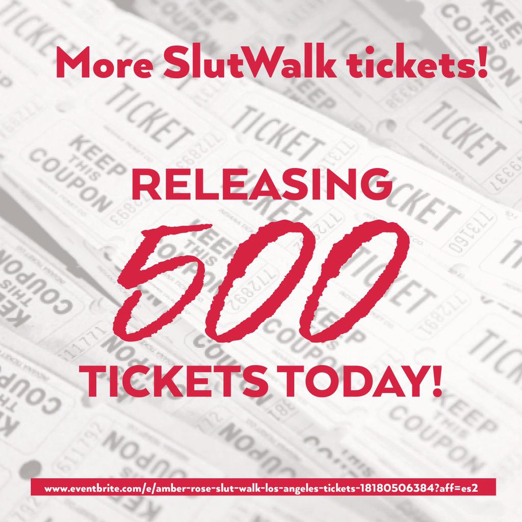 We're releasing 500 more Slut Walk tickets! Hurry and get on the waiting list NOW #amberroseslutwalk link in my bio ???? http://t.co/Dn61MUrLRb