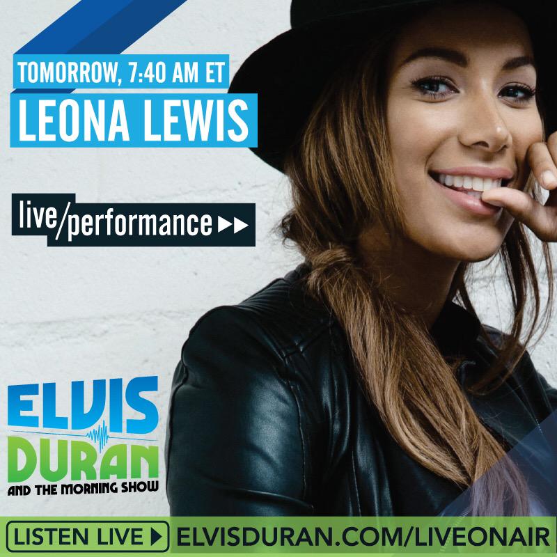 RT @elvisduran: Looking forward to talking with the fabulous @leonalewis tomorrow http://t.co/b2bdYQIlFV