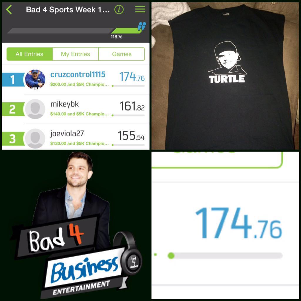 Congrats to our week 1 http://t.co/HHs7l8GrVq winner @knicksupdate !!! Talk to you tonight in the @bad4sportspod http://t.co/4D6bEUy0CK