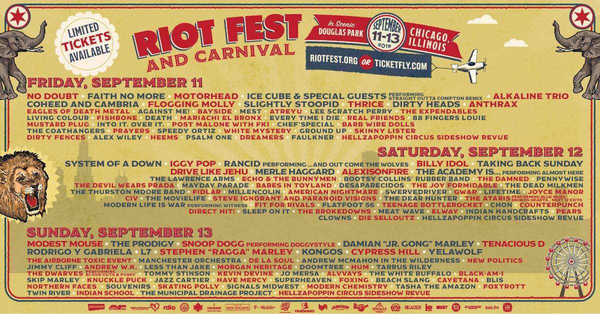 A limited # of tickets were just released for our show this FRI SEPT 11 at #RiotFest Chicago! http://t.co/mMeSDKDYTa http://t.co/pMwpdPZR4T