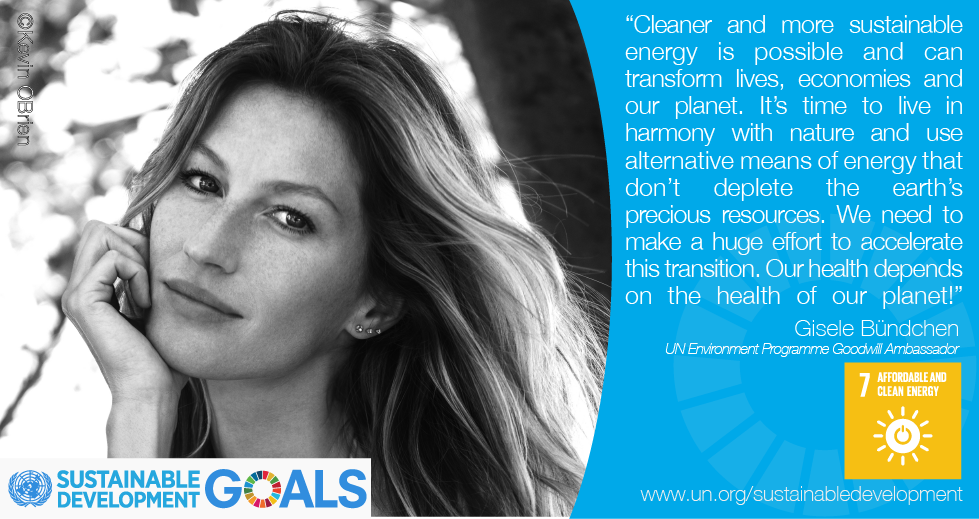 RT @UNEP: Our health depends on the health of the planet! UNEP GWA @giseleofficial for the #GlobalGoals http://t.co/aG3g4h3NMJ http://t.co/…