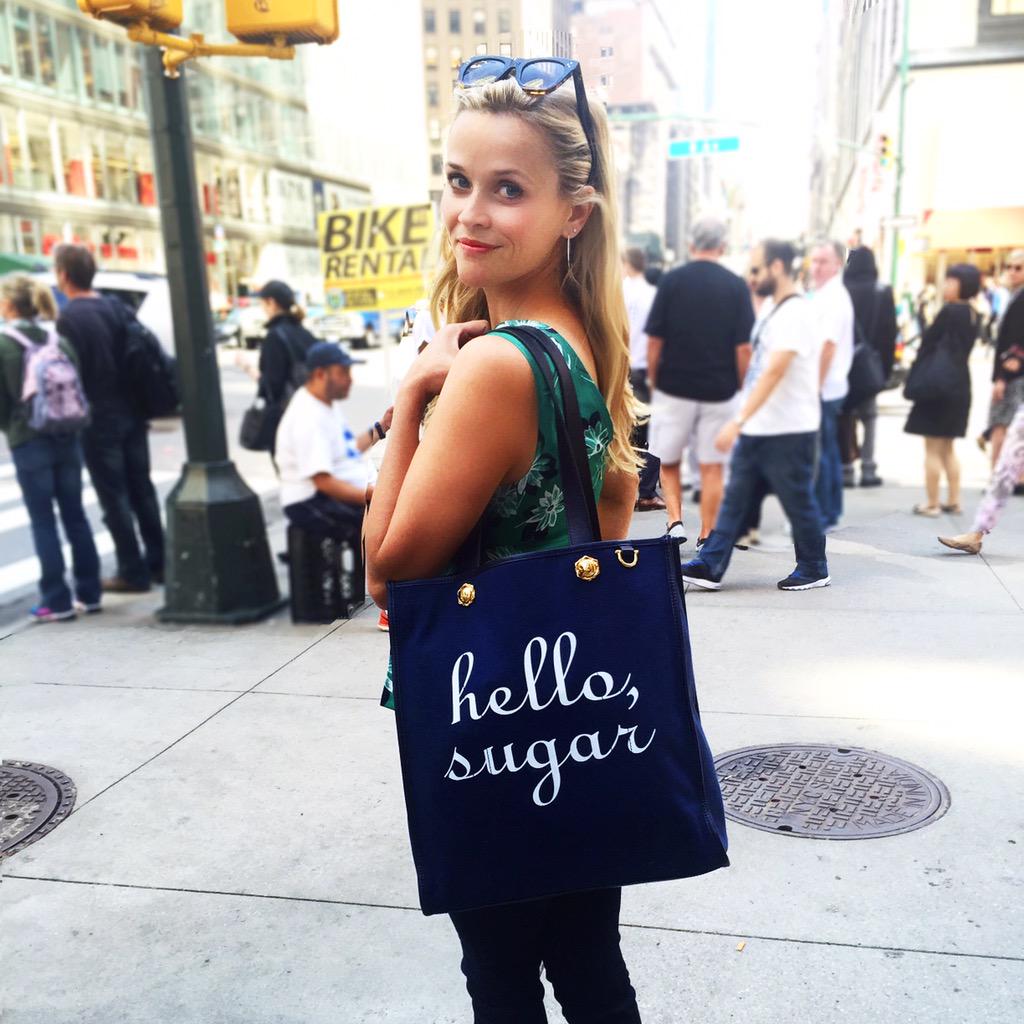 A little Southern hospitality in the #BigApple... ???????? - bag and shirt by @DraperJamesGirl! #NYC #LoveYall http://t.co/iPgDHx6RDJ