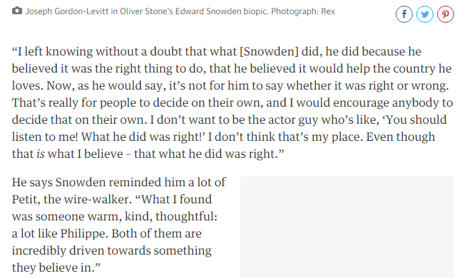 RT @ggreenwald: In order to play him, @hitRECordJoe met for hours with Snowden: came away with these beliefs http://t.co/jyqzJiIgeN http://…