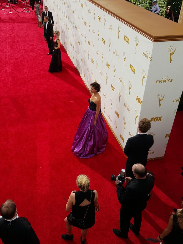 #maggiegylenhal is killing it on the red carpet right now.  I want her dress! #Emmys http://t.co/aKU2PcZkmH