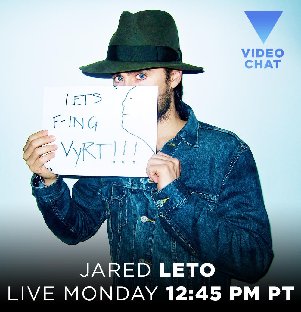 RT @VyRT: NEWSFLASH: Join @JaredLeto LIVE on #VyRT Violet Video Chat at 12:45 PM PT MON, SEPT 21! http://t.co/iQ3GcOgyOT http://t.co/o7IHlx…