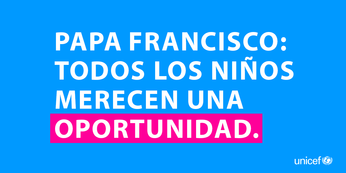 RT @UNICEFenEspanol: ¡Bien dicho @Pontifex_es! Debemos proteger a todos los niños del mundo. #UNGA #ObjetivosMundiales #PopeinNYC http://t.…