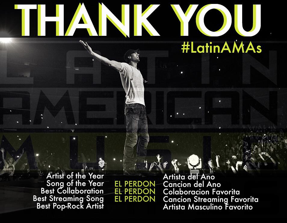 Thank you all for voting for the #LatinAMAs!!! http://t.co/UDFnLFtVhy