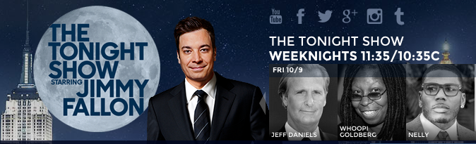 RT @FallonTonight: Tonight: @Jeff_Daniels, @WhoopiGoldberg, and music from @Nelly_Mo! Plus new Thank You Notes! #FallonTonight http://t.co/…