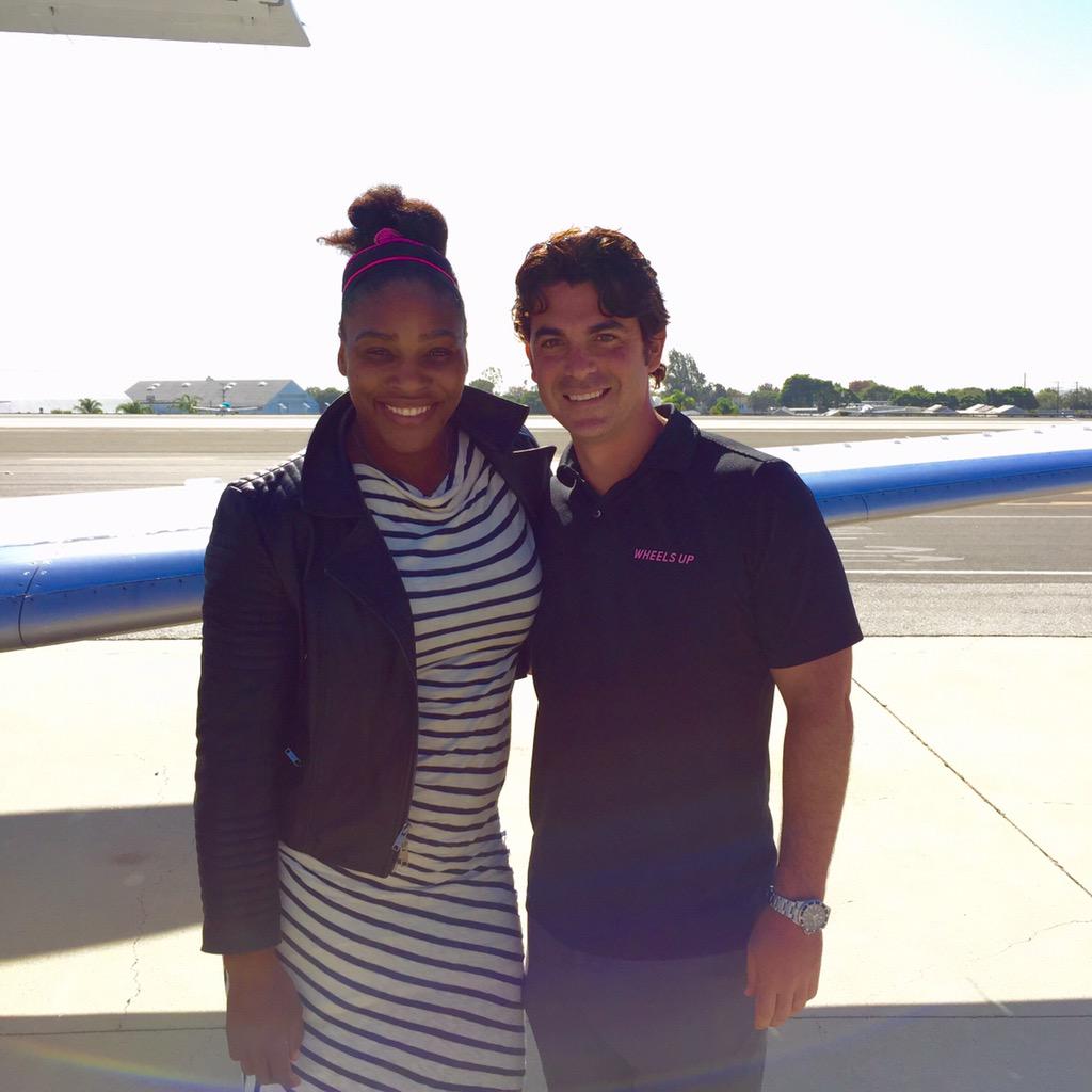 RT @TheJetGuy: Love catching up with @serenawilliams 
#WheelsUp #WheelsUpGoesPink http://t.co/t7kYHkNed7