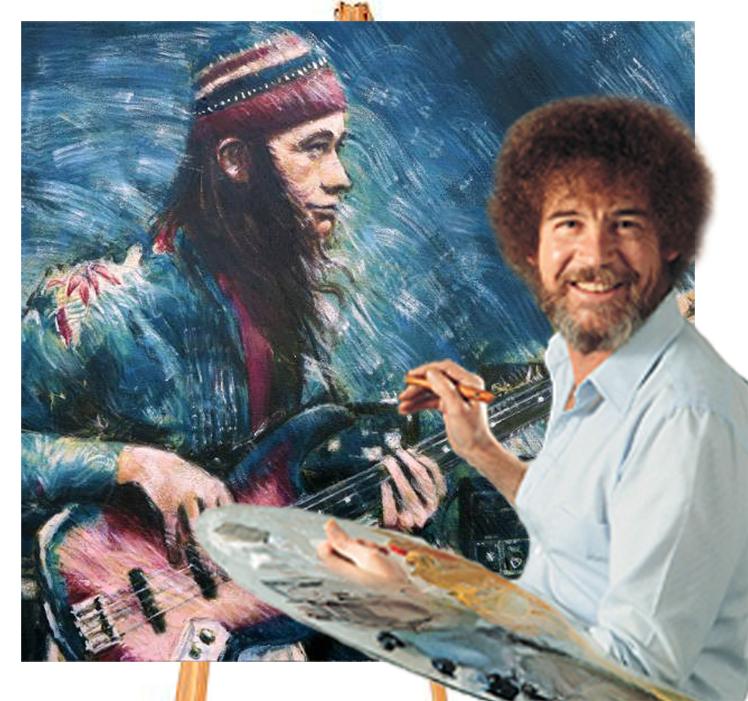 "Now let's just put a happy little bass player right here..." #bobross #jacopastorius #bassplayermag http://t.co/DtYnSqJXWf