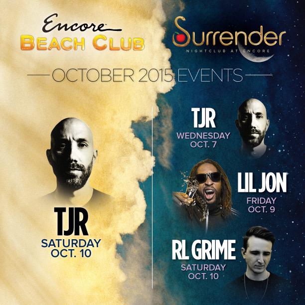 RT @SurrenderVegas: UPCOMING LINEUP!
Wed - @TJR
Fri - @LilJon
Sat - @RLGRIME
Get your tickets: http://t.co/3adiqvkYuI http://t.co/3CJMyqy62l