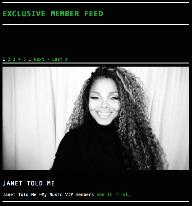 RT @friendsofjanet: OMG! JANET gave us #MyMusicVIP members more exclusive video! Log in & see it http://t.co/i8qHwjqPzA! ❤️ #Unbreakable ht…