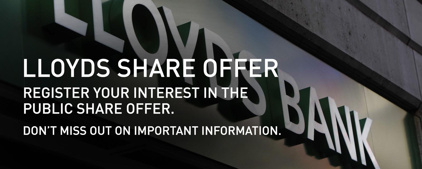 lloyds bank shares sale register interest