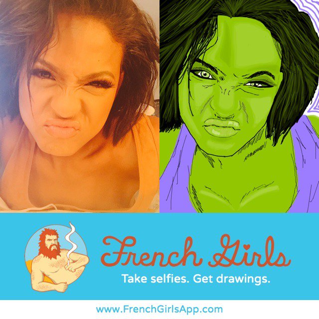 Check out this drawing from #FrenchGirls and get the app at https://t.co/K7NbIh0lts! Hulk Tina! Lol happy Halloween https://t.co/uWP6mJeevK