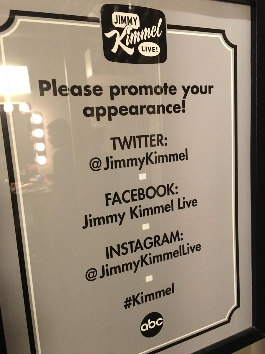 Promoting my appearance 😉@JimmyKimmelLive 