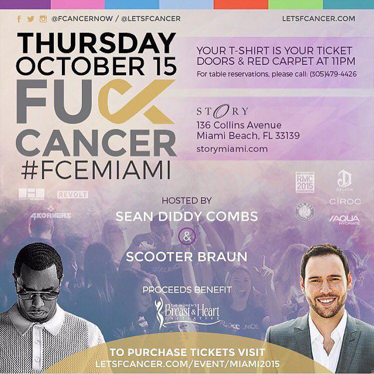 #FuckCancer NOW!!! Meet me and my brotha @scooterbraun at STORY while we raise awareness & funds for a great cause!… http://t.co/l1zwDStM0e