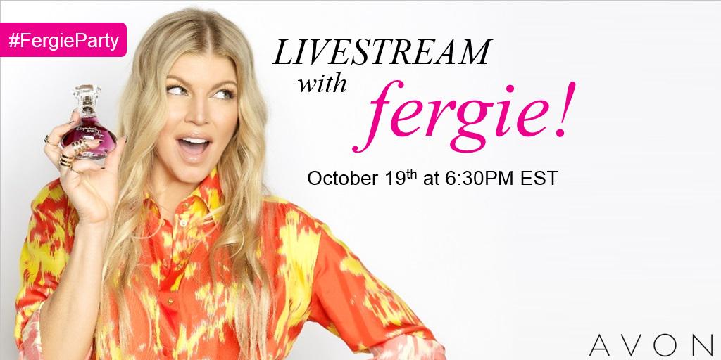 RT @AvonInsider: NEWSFLASH: We're hosting a Livestream w @Fergie on 10/19 @ 6:30PM EST! Tune in: http://t.co/ZRdaMhc3OJ #FergieParty http:/…