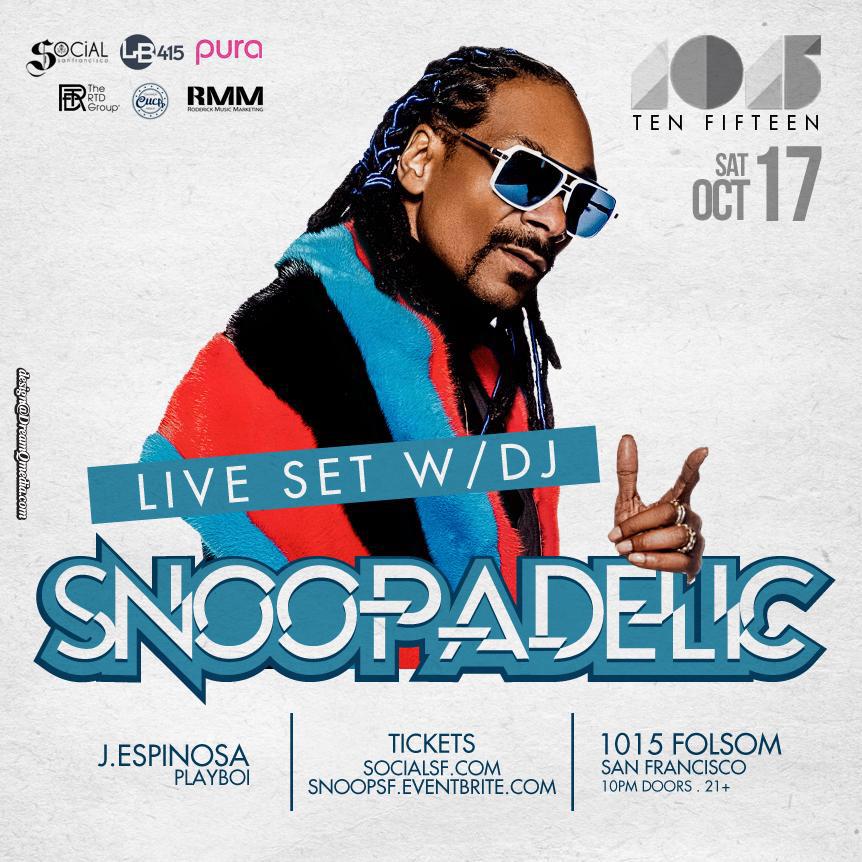 SF !! Catch me #DJSNOOPADELIC live at @1015sf tonite #rmmpercy does it again #thertdgroup !! http://t.co/6E2Bev1ydJ