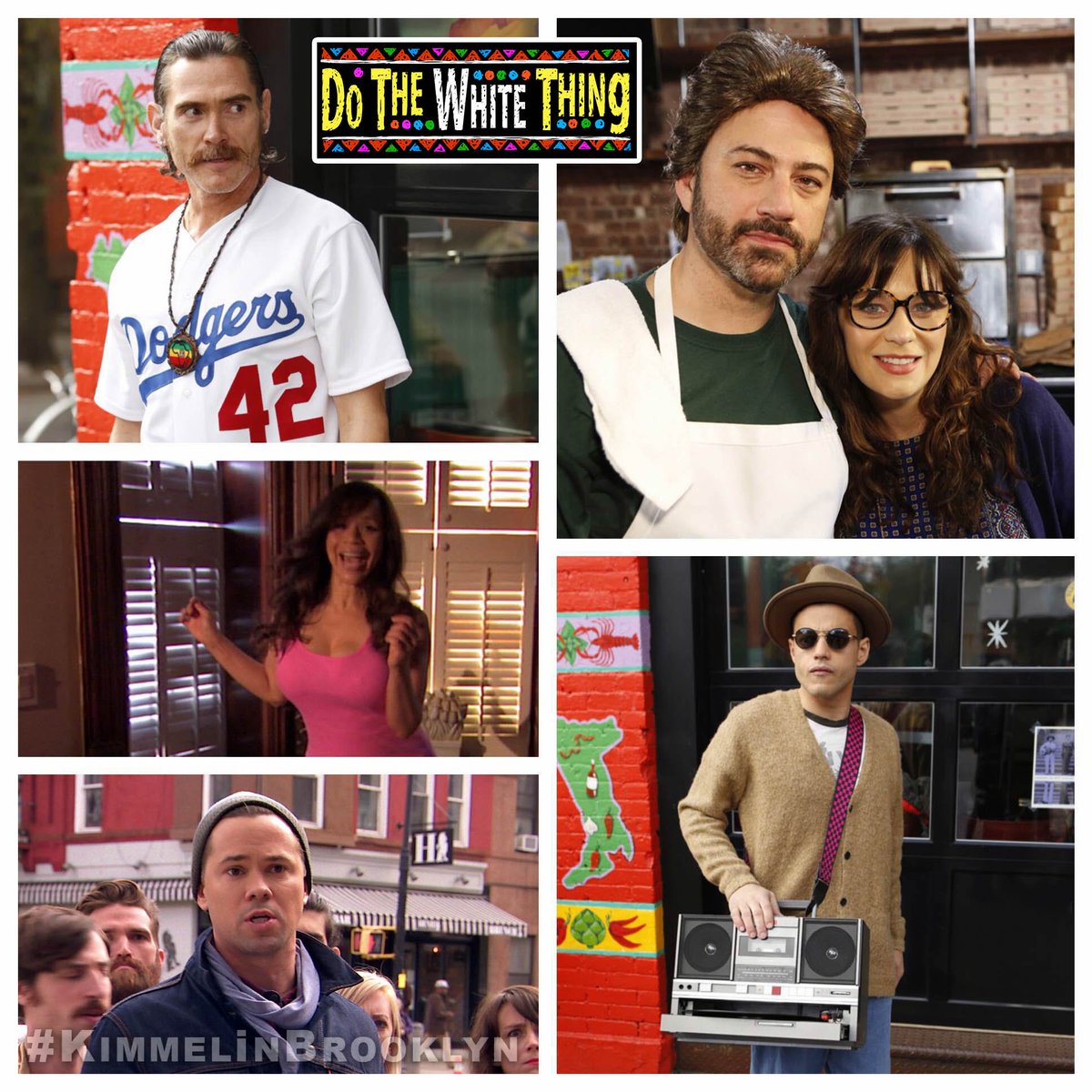 RT @JimmyKimmelLive: TONIGHT on #KimmelinBrooklyn #DoTheWhiteThing w/@ZooeyDeschanel @RosiePerezBKLYN @AndrewRannells #BillyCrudup & more h…