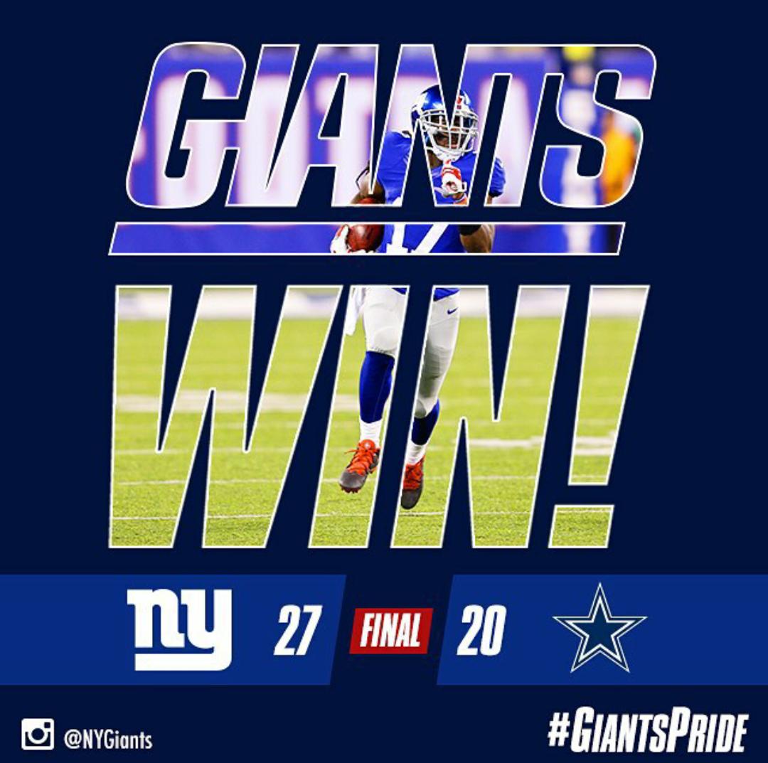 RT @Alana_Uliano: What an incredibly awesome @Giants win!!! ????????????
Congrats, #GMen!!! #KeepItUp
#GiantsPride #GOBIGBLUE ???? https://t.co/USQgAzc…