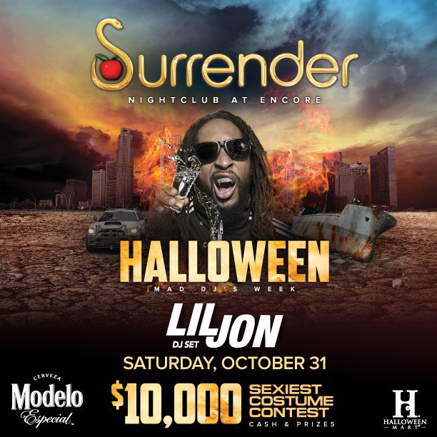 RT @SurrenderVegas: TONIGHT, @LilJon hosts the second #Halloween “Sexiest Costume Contest” with $10,000 (cash & prizes) ???????? https://t.co/N0x…