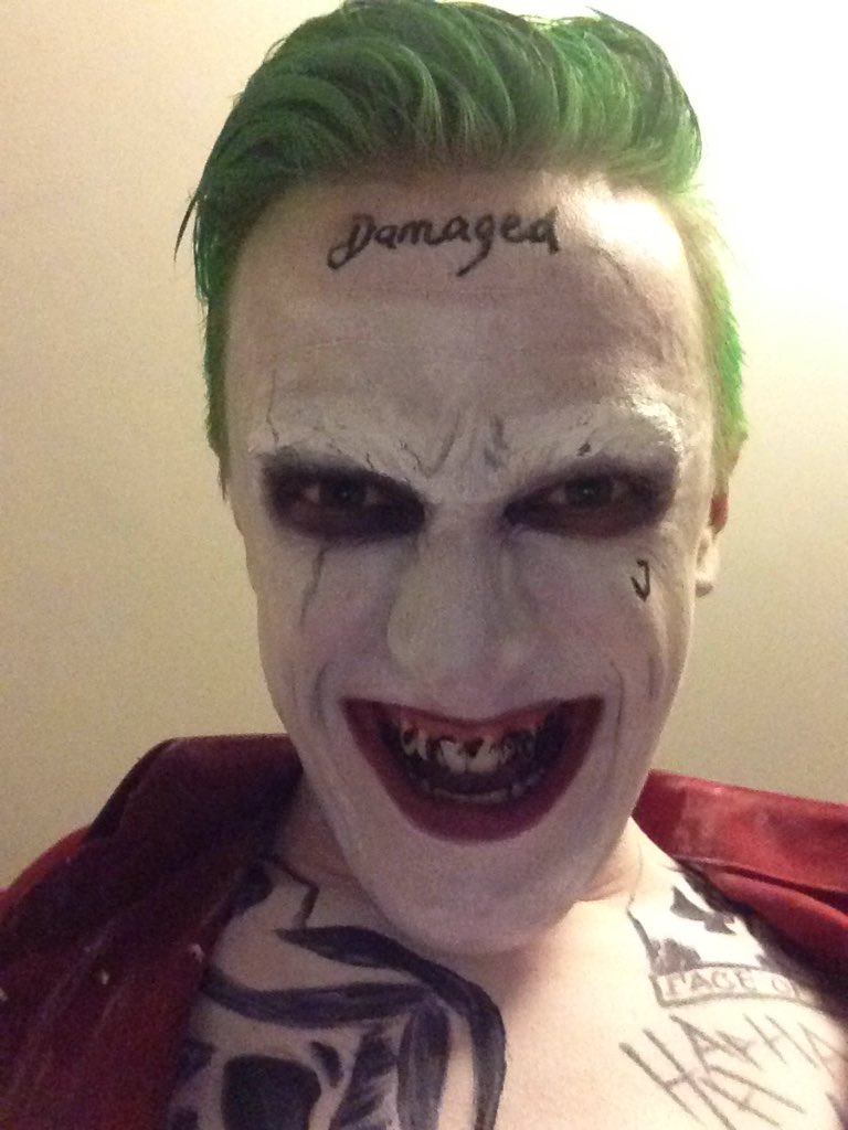 RT @deano449: @JaredLeto you inspired me for Halloween this year! Everyone loved it. Can't wait to see @SuicideSquadWB #joker https://t.co/…