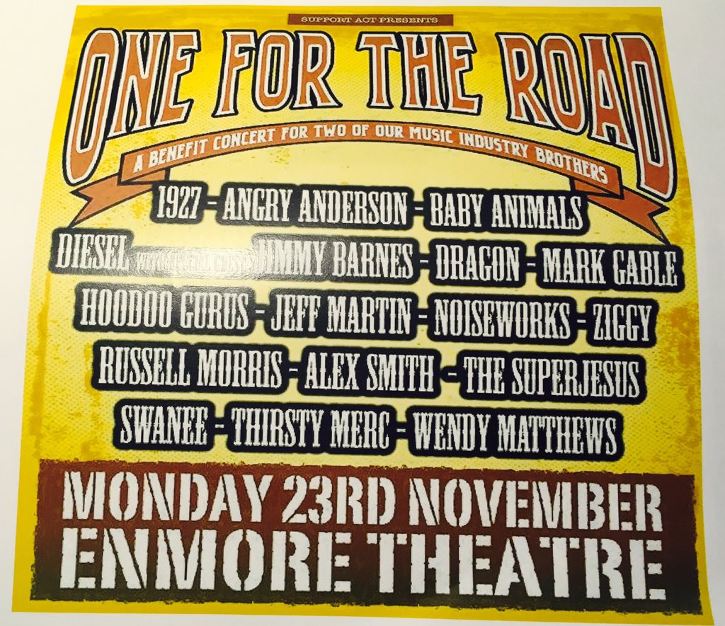 If you are in Sydney, next Monday 23rd , go see this lineup, great cause https://t.co/kr9a17bOsM