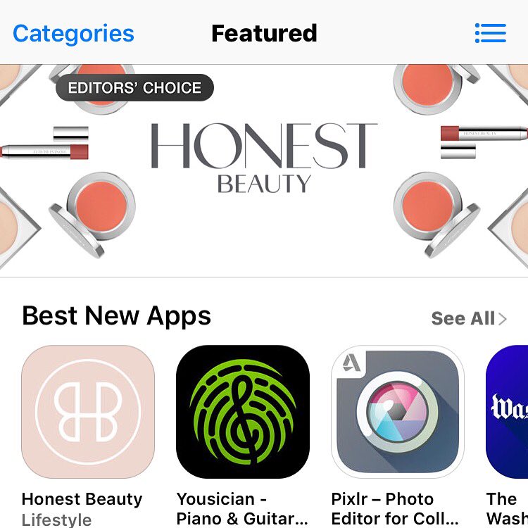 So dope! Woohoo! @Honest_Beauty new App is a editors choice on IPhones! ???????????????? https://t.co/jhusYGAnYO