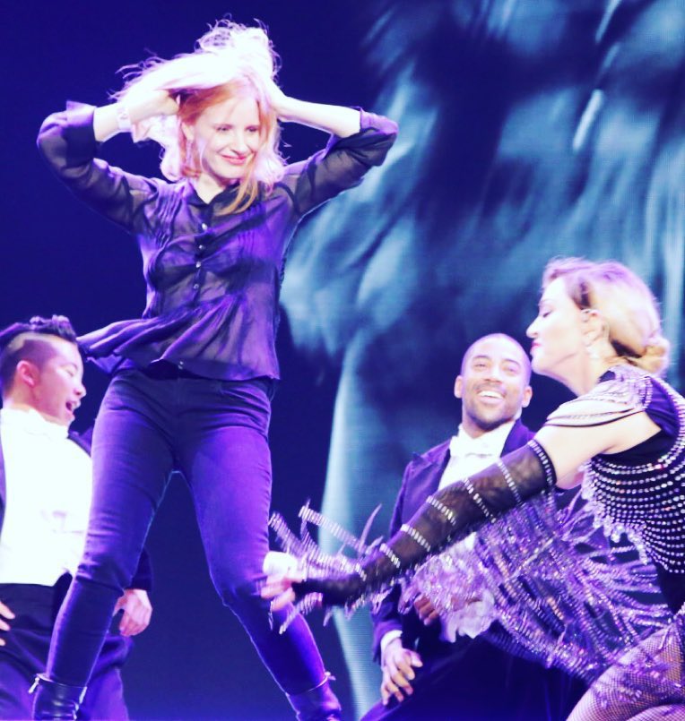 Tonights Sexy and Beautiful Unapologetic Bitch????????????. Thank you Jessica Chastain‼️.Thank you Prague! ❤️ #rebelhearttour https://t.co/9hAEKxxUCA