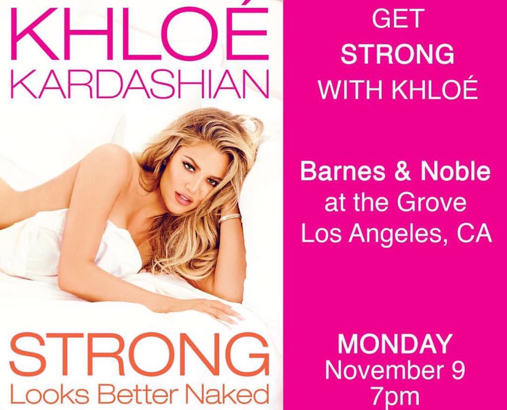 RT @KARDASHllANS: Meet @KhloeKardashian at Barnes & Noble at the Grove, LA today at 7pm! https://t.co/OcXPl0S0ob