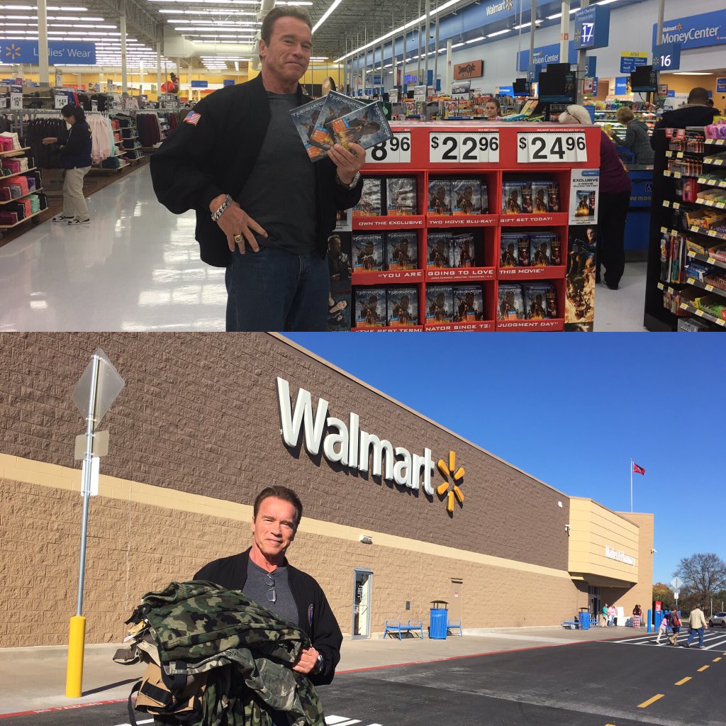 Stopped by Walmart in Arkansas to check on the @Terminator displays & stock up on camo robes and pajamas. https://t.co/enUsfOns6o