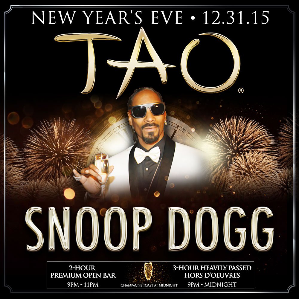 Bigg Snoop Dogg live on stage for another NYE @taolasvegas ! get ur tix asap b4 they gone !! https://t.co/nHnZmYQOrh https://t.co/dGPnJv04z6