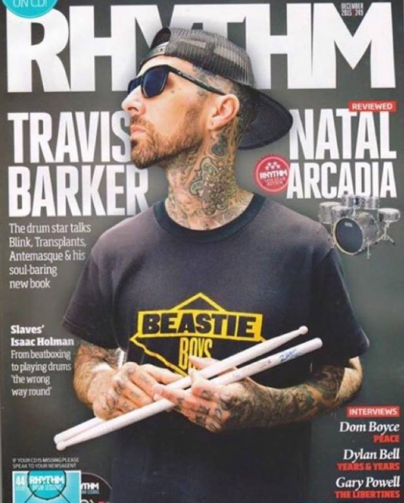 RT @lasalle: @travisbarker is on the cover of the Nov. Issue of @RhythmMagazine -Congrats! #blink182 #CanISay #RhythmMagazine https://t.co/…