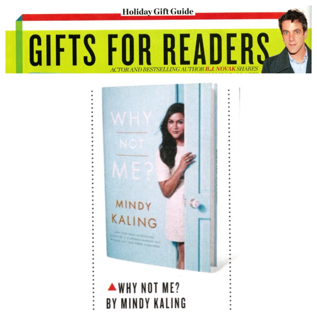 Bwahaha! My friendship with @bjnovak has been a long con! He and @people put #whynotme in their holiday gift guide!???? https://t.co/OxBAlL19CM