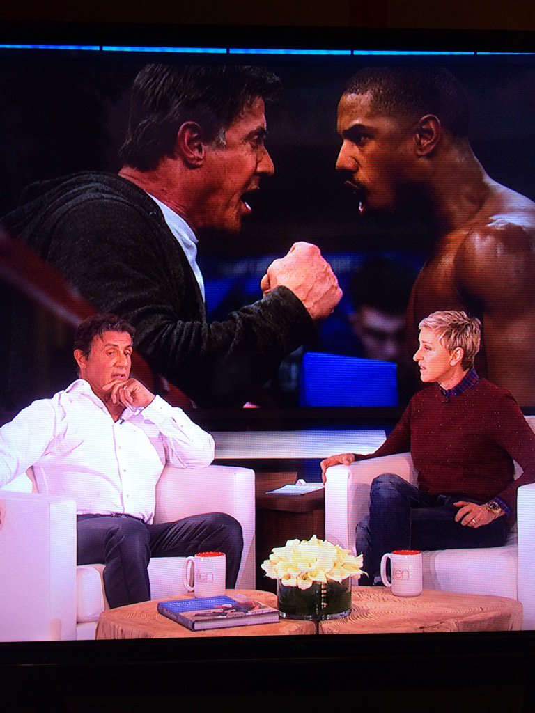 Promoting CREED On the Ellen show. First time I ever done the show. #EllenDeGeneres #Creed#Rocky https://t.co/Ka2UMwJJ6K