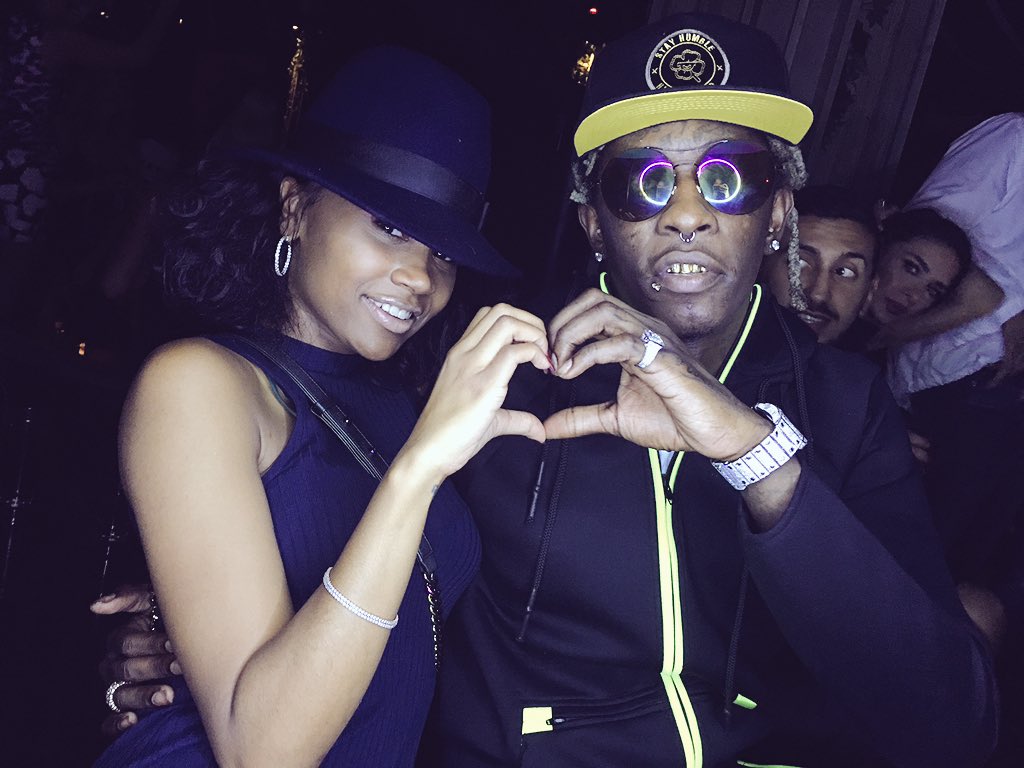 Young Thug met verloofde (v) Jerrika Karlae 