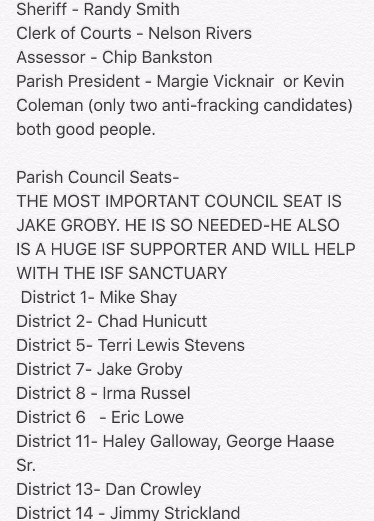 Also!My friends&Family in St. Tammany Parish we must reelect Jake Groby&get Randy Smith as Sheriff-here is the list! https://t.co/CwRytrjb9U