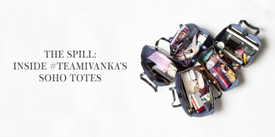 See what's inside #TeamIvanka's Soho Totes! https://t.co/r7RxcKb0rH https://t.co/IRR0WUCQ3T