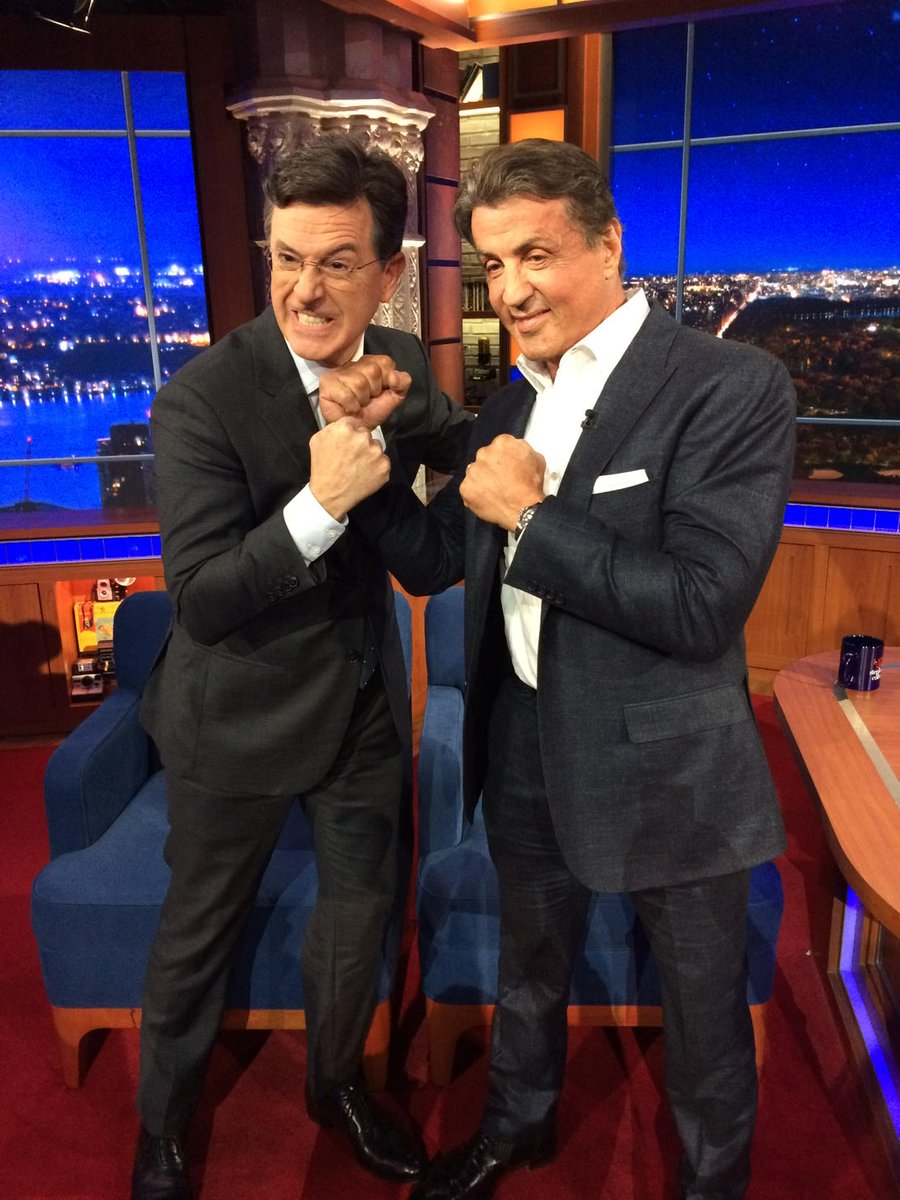 Stephen Colbert about to knock me out! His show is a knockout too! On tonight!#CREED#Colbert#lateshow https://t.co/o0F6PTx1Ui