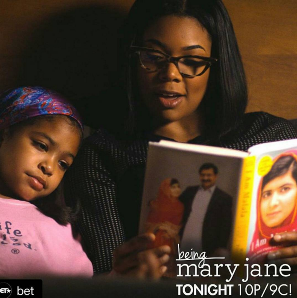 RT @MalalaFund: Nice to see I AM MALALA read to a young girl on @BeingMaryJane. Thx @itsgabrielleu + @MaraBrockAkil for featuring! https://…