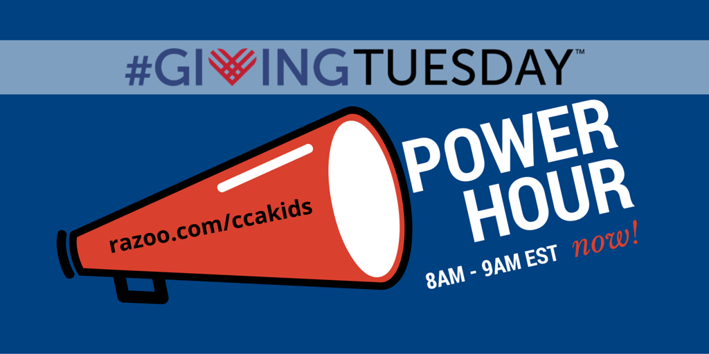 RT @CCAKidsTweet: The First #GivingTuesday POWERHOUR starts now at 7AM CT... https://t.co/YXBSWWEqFH (Help us win +$1000!) #RazooGT15 https…