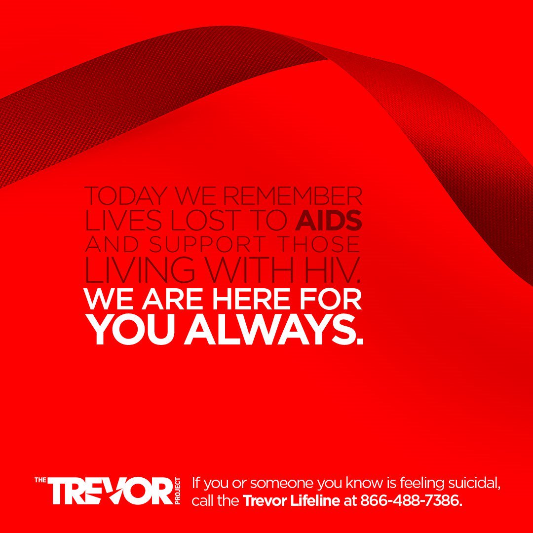 RT @TrevorProject: On #WorldAIDSDay, remember we are here for you always at 866-488-7386. https://t.co/1TAEbWu81U https://t.co/YkLMMVIedP