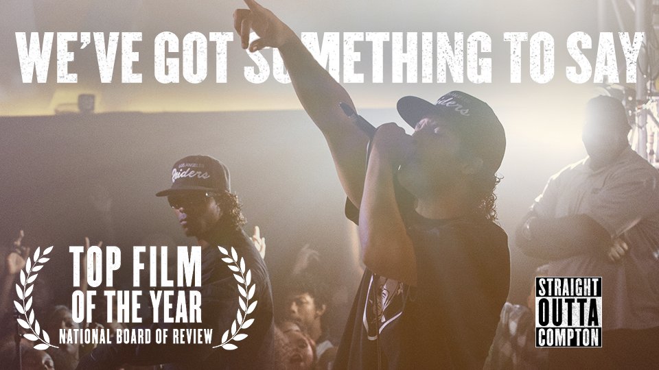 So proud of #StraightOuttaCompton being named one of the Top Ten Films of 2015 by @NBRfilm! #NBR https://t.co/VWZoeQnZCH