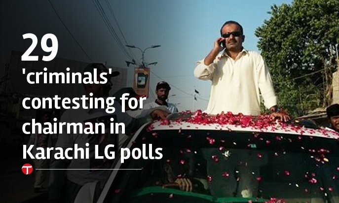 29 'criminals' contesting for chairman in Karachi #LGPolls2015 
https://t.co/j0UCqIXYQB 