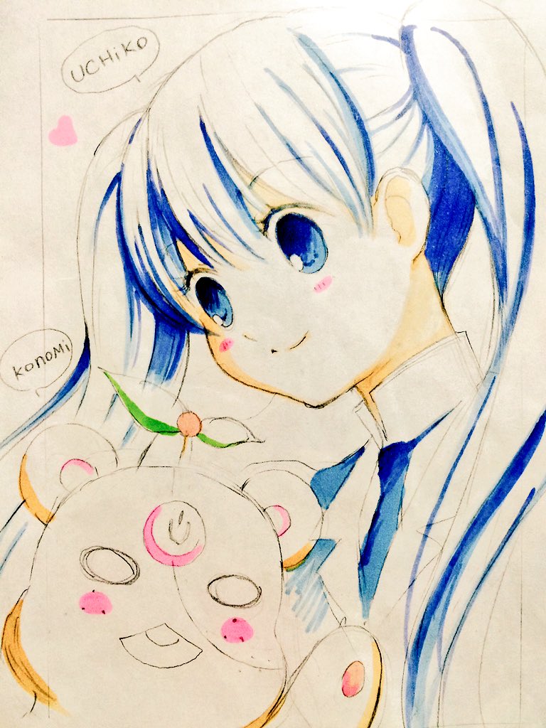 そしてなんと森島先生 が手描きのイラストをくださったのです、ユリ熊嵐の亜依撃子とメカこのみちゃん!(*・(ㅅ)・)人( そしてなんと森島先生 が手描きのイラストをくださったのです、ユリ熊嵐の亜依撃子とメカこのみちゃん!(*・(ㅅ)・)人(