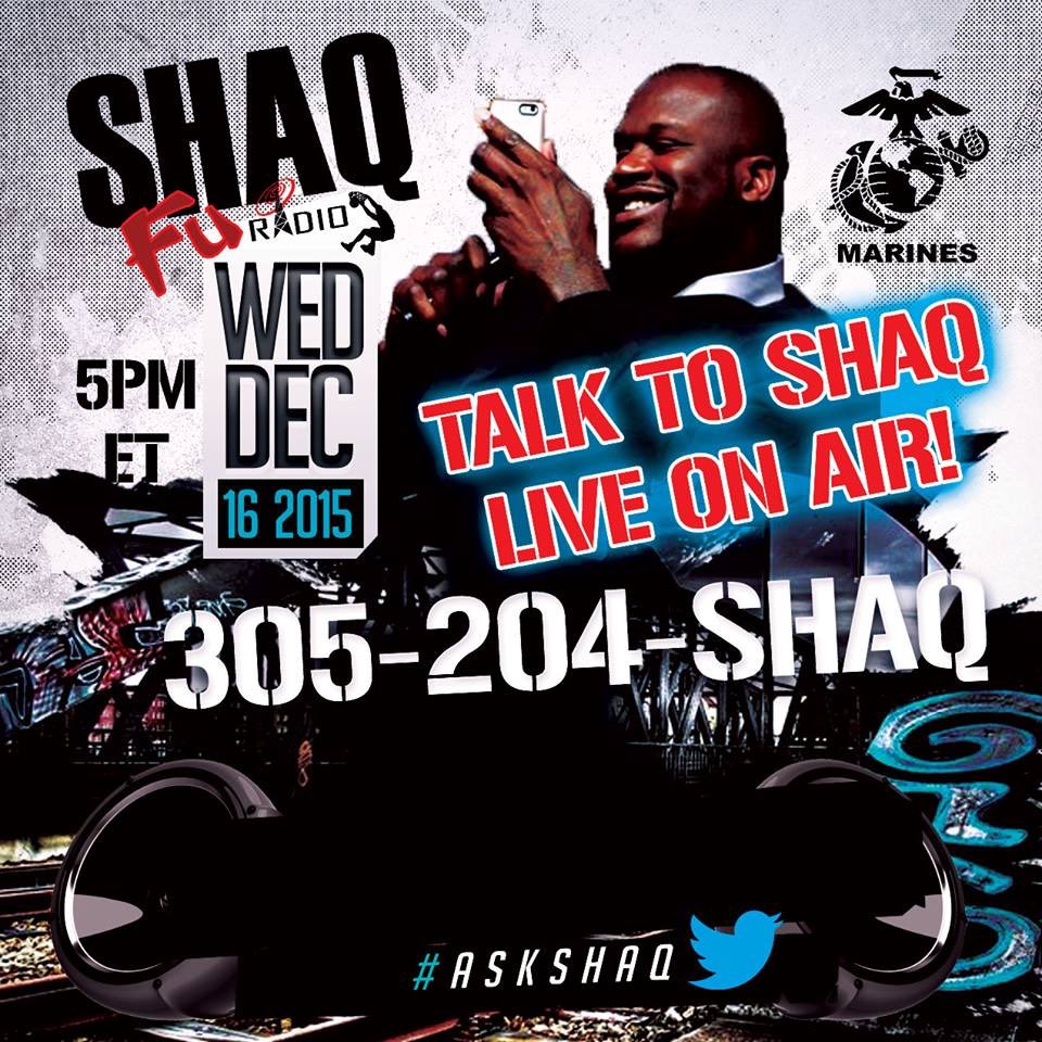 Taking your calls LIVE today @ 5pm ET #AskShaq on @ShaqFu_Radio Ask me anything! Holla at u later https://t.co/tVDnFYlDHt