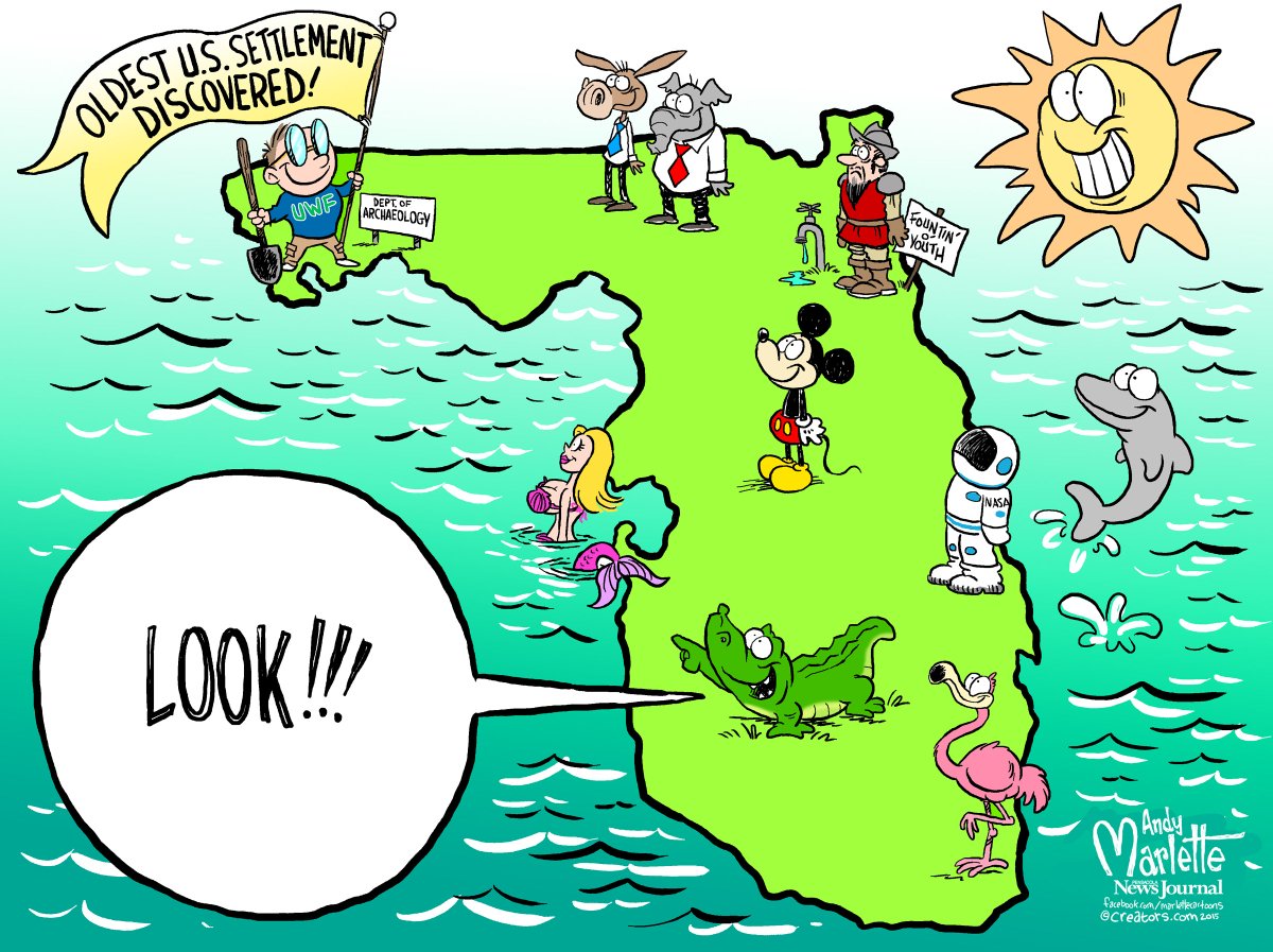 St Augustine: #Florida cartoon: @UWF and historic @cityofpensacola