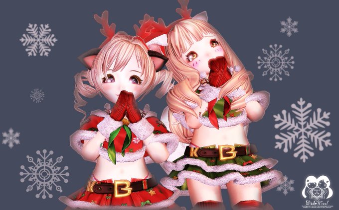今年のサンタ衣装を色違いで♪ ポンチョとスカートの裾のモコモコがかわいいです。#ブレイドアンドソウル 今年のサンタ衣装を色違いで♪ ポンチョとスカートの裾のモコモコがかわいいです。#ブレイドアンドソウル