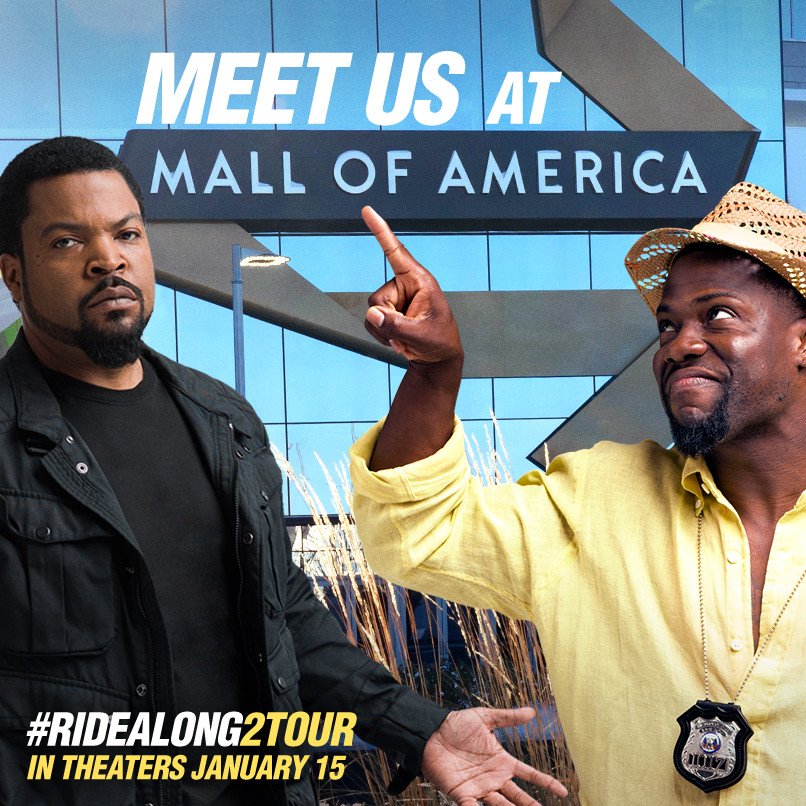 Me and @KevinHart4Real are stopping by the Mall of America later today, meet us there. #RideAlong2Tour https://t.co/9PSgo7SrBD